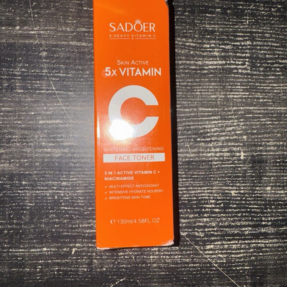 SADOER Skin Active 5x Vit C Whitening Brightening Face Toner 4.58 Fl Oz Ex 6/28